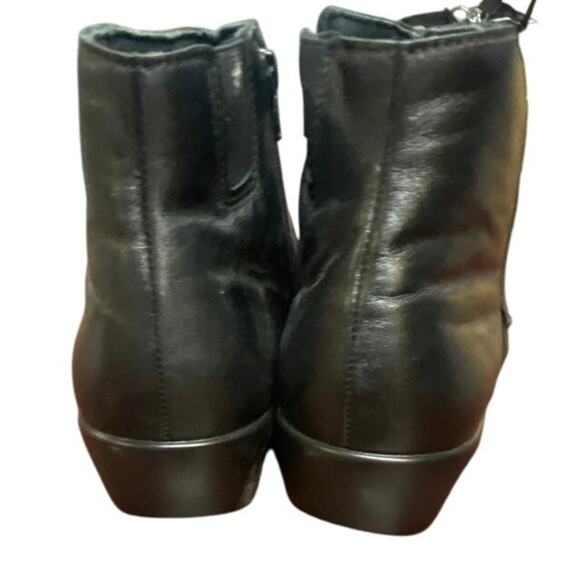 SAS Women’s Black Leather Ankle Boots Size 10 W3 Comfort Zip Booties Made in USA - Picture 5 of 8